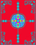 Vibrant Floral Starburst Mandala Rug