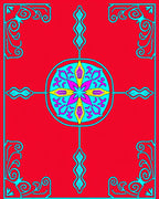 Vibrant Floral Starburst Mandala Rug