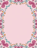 Whimsical Floral Swirl Border Pattern Rug