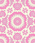Pink Floral Kaleidoscope Mandala Rug