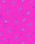Vibrant Pink Floral Outline Pattern Rug