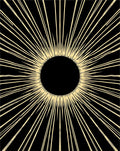 Black Sunburst Rays Art Rug