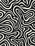 Abstract Black White Swirl Pattern Rug