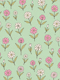 Pastel Pink White Daisy Pattern Rug