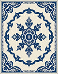 Classic Indigo Floral Medallion Rug