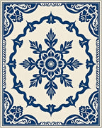Classic Indigo Floral Medallion Rug
