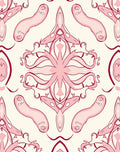 Pink Floral Symmetry Pattern Rug