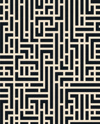 Maze Pattern With Off-White Lines Rug