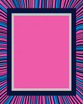 Abstract Pink Blue Striped Design Rug