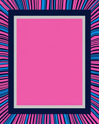 Abstract Pink Blue Striped Design Rug