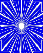 Bright Blue Burst Geometric Rug