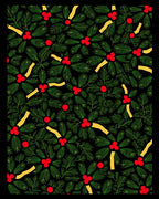 Festive Holly Berry Evergreen Garland Rug