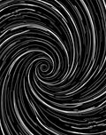Abstract White Swirl Black Rug