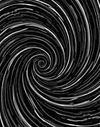 Abstract White Swirl Black Rug