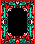 Bold Ornate Floral Border Design Rug