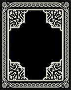 Ornate Filigree Scrollwork Border Rug