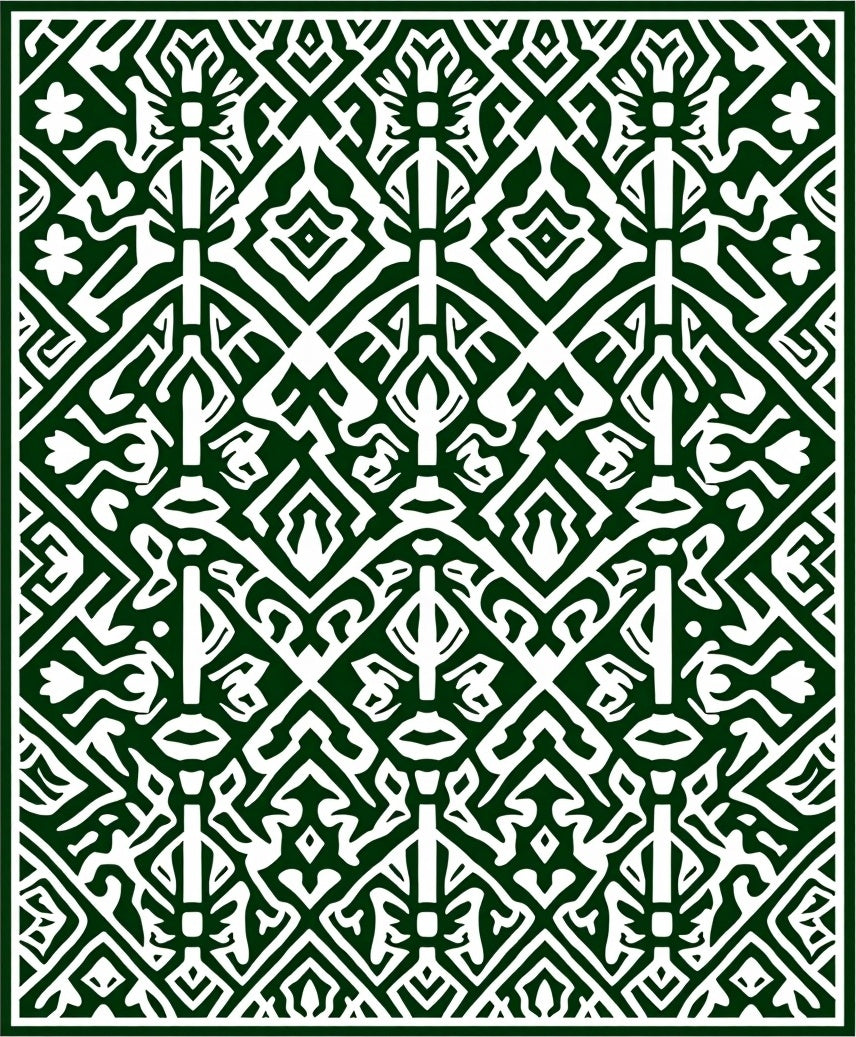 Intricate Abstract Stylized Pattern Rug