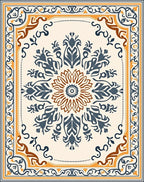Mandala Patterned Earth Tones Rug