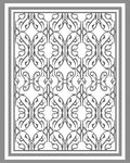 Ornate Scrollwork Black White Design Rug