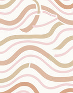 Serene Pastel Wavy Ribbon Design Rug