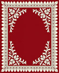 Ornate Floral Border Design Rug