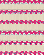Bold Fuchsia Geometric Striped Design Rug