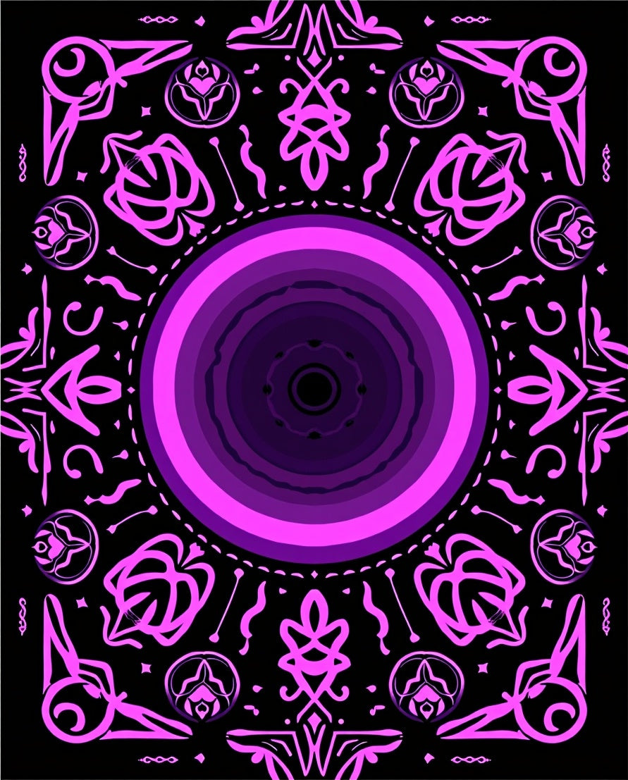 Ornate Pink Purple Mandala Pattern Rug