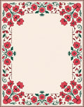 Elegant Red Floral Border Design Rug
