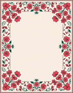 Elegant Red Floral Border Design Rug
