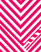 Bold Pink White Chevron Pattern Rug