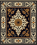 Ornate Floral Medallion Pattern Rug