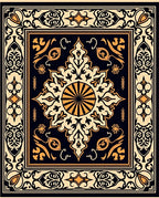 Ornate Floral Medallion Pattern Rug