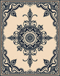 Ornate Mandala Floral Pattern Rug