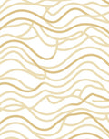 Minimalist Golden Wavy Lines Rug