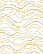 Minimalist Golden Wavy Lines Rug