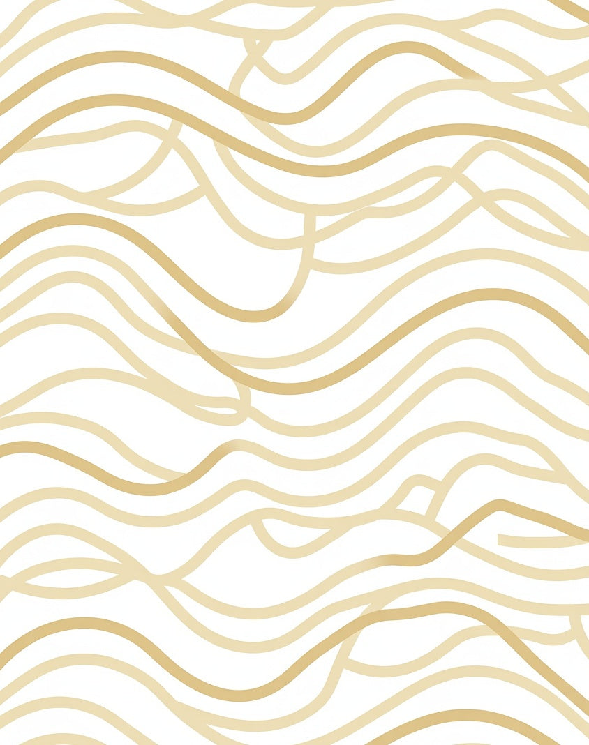 Minimalist Golden Wavy Lines Rug