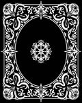 Ornate White Floral Frame Design Rug