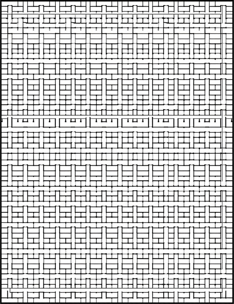 Monochrome Geometric Repeating Pattern Rug