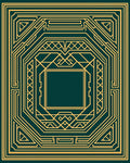 Geometric Gold Art Deco Frame Rug