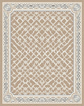 Intricate Lattice Tan Geometric Pattern Rug