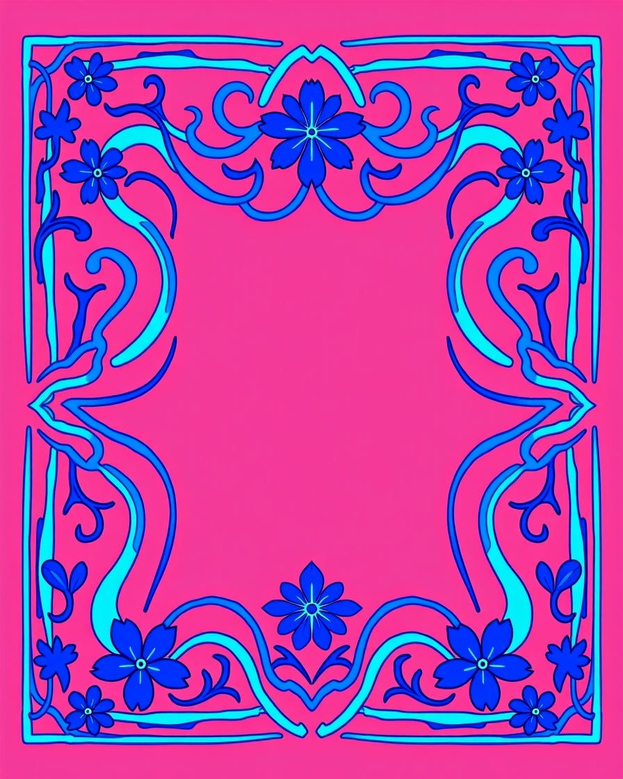 Vibrant Floral Swirls Design Rug