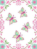 Whimsical Butterfly Floral Design Rug