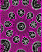 Vibrant Pink Psychedelic Floral Pattern Rug
