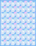 Pastel Blue Pink Abstract Swirl Pattern Rug
