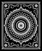 Intricate Mandala Black White Pattern Rug