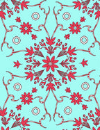 Floral Vines Red Pattern Rug