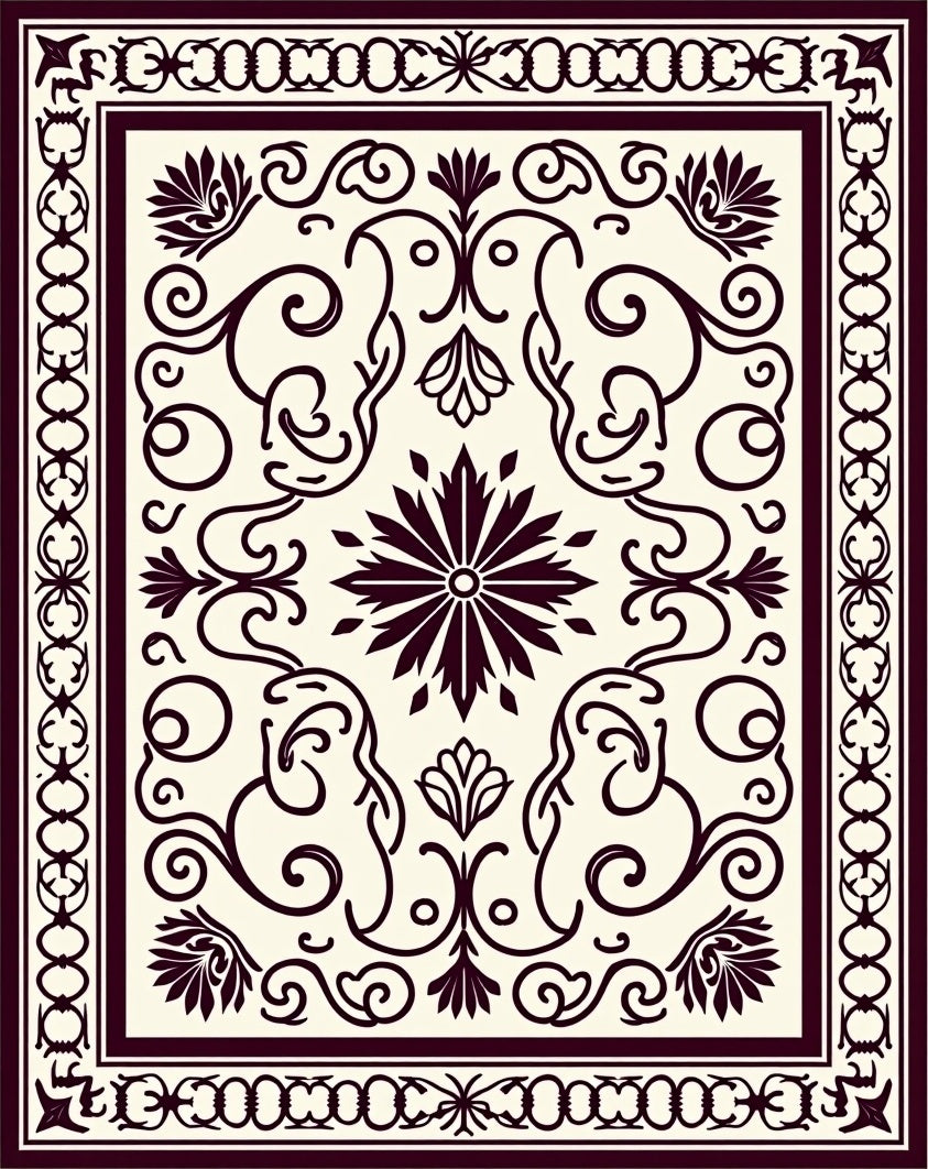 Classic Floral Scrollwork Ivory Rug