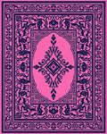 Elaborate Pink and Navy Floral Design Rug