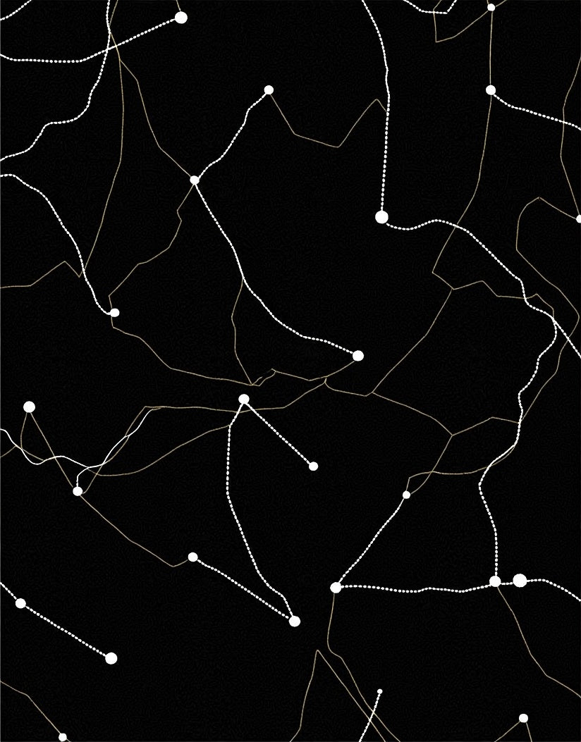 Black Dot Line Connection Design Rug