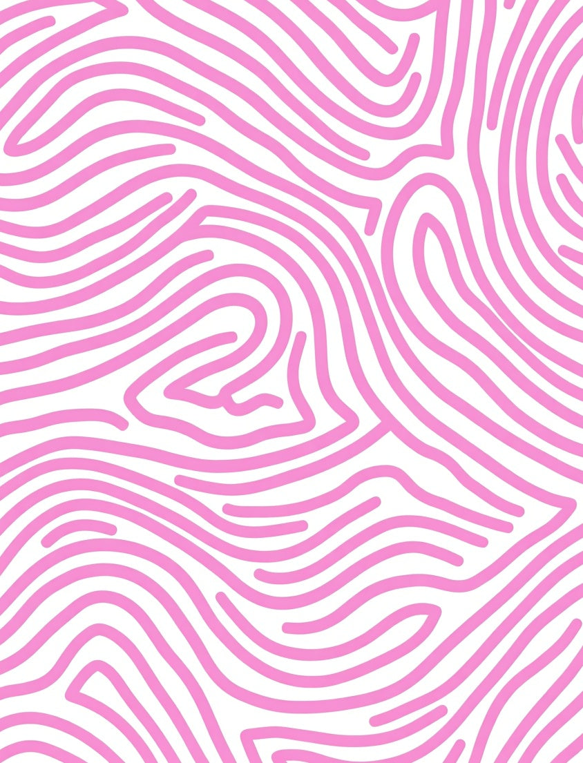 Abstract Pink Wavy Lines Rug